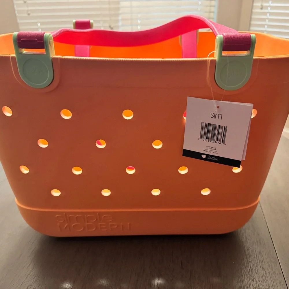 Orange and Pink Tote Bag - Picture 3 of 5